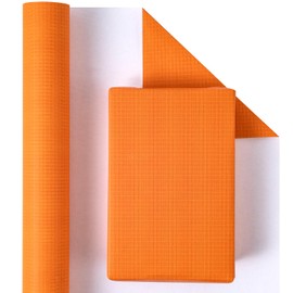 WRAPAHOLIC Wrapping Paper Roll - Mini Roll - 17 Inch X 16.5 Feet - Golden Orange Plaid Design with Silky Touch Perfect for Birthday, Holiday, Wedding, Baby Shower