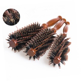 FRCOLOR Bristles Hair Brush Comb Ergonomic Wood Handle for Styles Row Comb Bright Coffee for Hair Combing and Scalp Massage