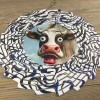 Handmade Wide Eyed Cow Wind Spinner 10"
