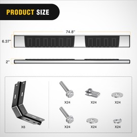 Nilight Running Boards for 1999-2016 Ford F250 F350 Super Duty/Extended Cab 2 Full-Size Door & 2 Half-Size Door 6 Inch Side Step Nerf Bars Stainless Steel