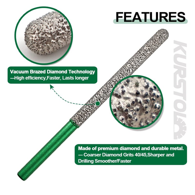 KURSTOL Diamond Mortar Raking Bit - 2pcs 7.2mm x 74mm