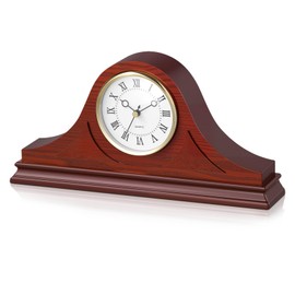 VEVOR Wooden Grandfather Mantel Clock, 6.4 in Vintage Table Clock with Built-in Quartz Movement Quiet Mantel Clock for Living Room Fireplace Home Decor Gift