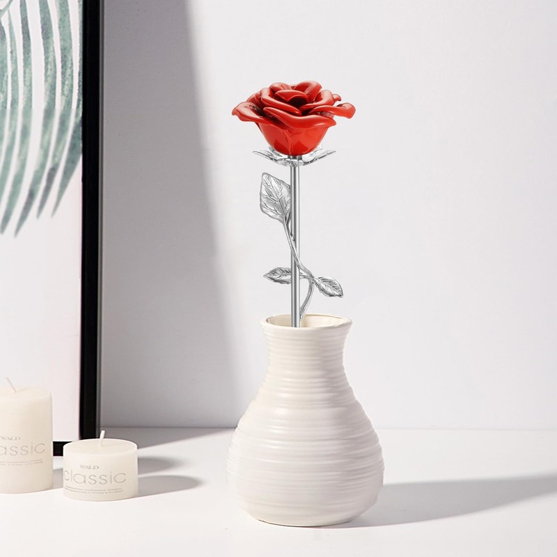 abooxiu Rose Flower Keepsake Urn for Ashes Memorial Small Stainless