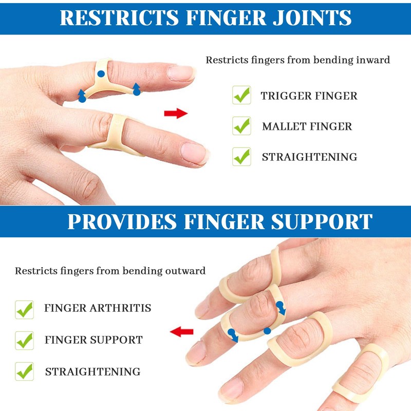 Jinzhenhong Pack of 10 Oval Finger Splint Finger Guards for