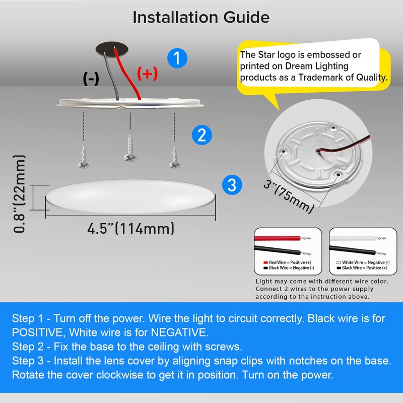 Dream lighting RV Interior Lights 12V LED Dome Light Fixtures