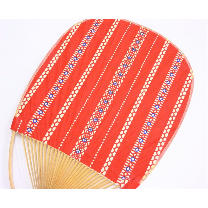 Marugame Fan (Japanese Pattern), Vertical Strip, Bamboo Fan, Kyoto Washi