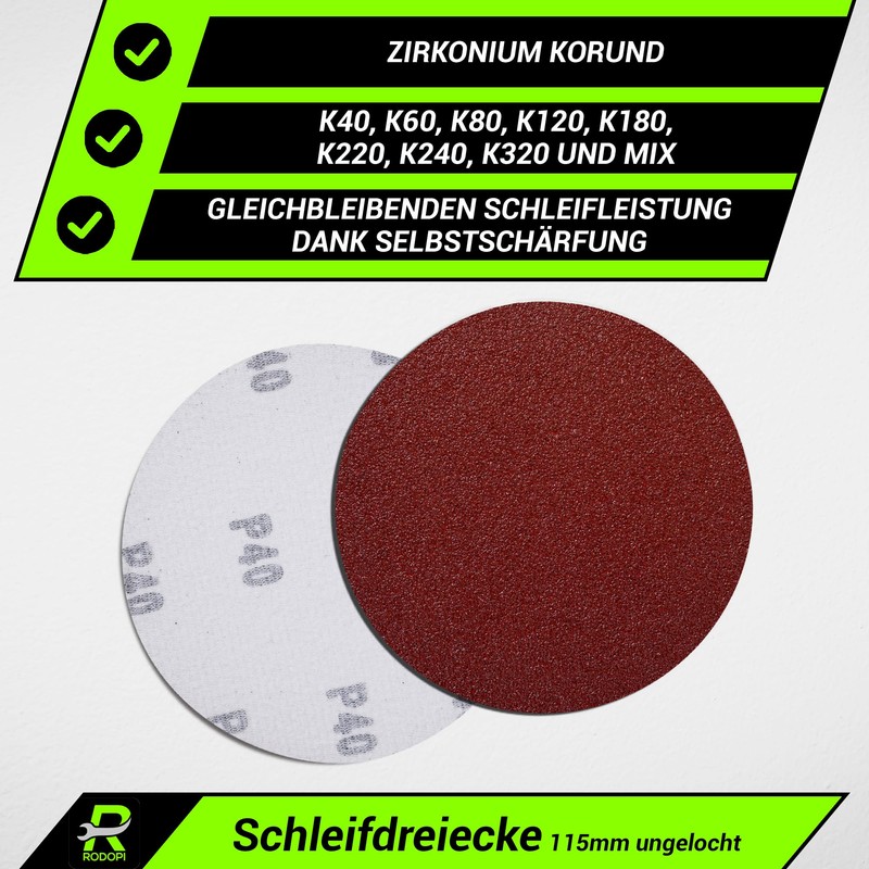 RODOPI RedDevil Velcro Sanding Discs 115 mm Grit 40-320 Sandpaper