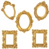 Yuelulala 5pcs Mini Resin Picture Frame, Rustic Baroque Picture Frame
