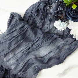 2 PCS 13Ft Table Runner for Wedding, Cotton Cheesecloth Table Runner Linen Table Runner Rustic Table Runner Bridal Party Decor Wedding Table Decor (Sage)