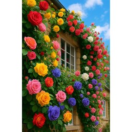 200+ Climbing Rose Seeds Mixed 6 Color - Non-GMO Perennial Vine Flower for Garden Decor, Arch Fence Trellis, Easy to Plant Outdoor Blooming Seeds for DIY Gardeners, Home Landscaping