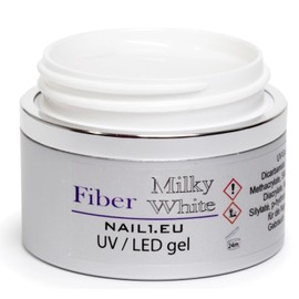 UV/LED 1-Phase Gel Fibre Milky White 15 ml, Baby Boomer, Milky White, LED Gel Single-Phase Gel All-Round Gel Fibreglass Gel