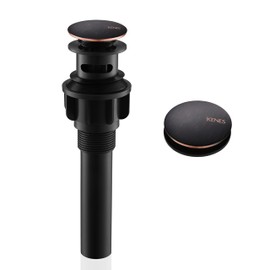 KENES Oil Rubbed Bronze Pop Up Bathroom Sink Drain with Overflow, Lavatory Bathroom Vanity Sink Drain Stopper, Sink Drain Assembly with Overflow Anti Clog Pop Up Drain