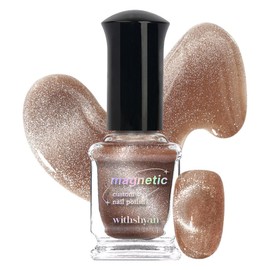 With Shan Custom Magnetic Magnetic Nail Polish, 02 Champagne Tea, 9ml, 1 Piece / 위드샨 커스텀 마그네틱 자석 네일 폴리쉬, 02 샴페인티, 9ml, 1개