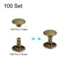HARFINGTON 100 Sets Double Cap Leather Rivets, 9x8mm Round Cap