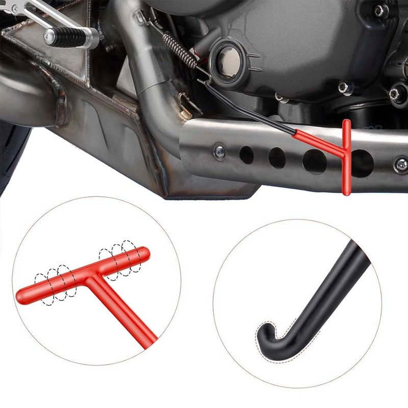 LEEQBCR 2 Pieces T-Hook Spring Puller, Exhaust Spring Hook, Motorcycle