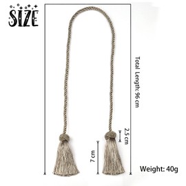 Paquete de 4 alzapaños de cortina de BEL AVENIR, hechos a mano, decorativos, con borla, Marrón