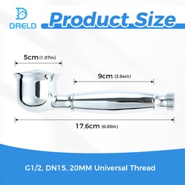 DRELD Retro Shower Head, G1/2 Hand Shower Head Made of Brass, Antique Nostalgic Retro Hand Shower Head with Telephone-Style (Silver)