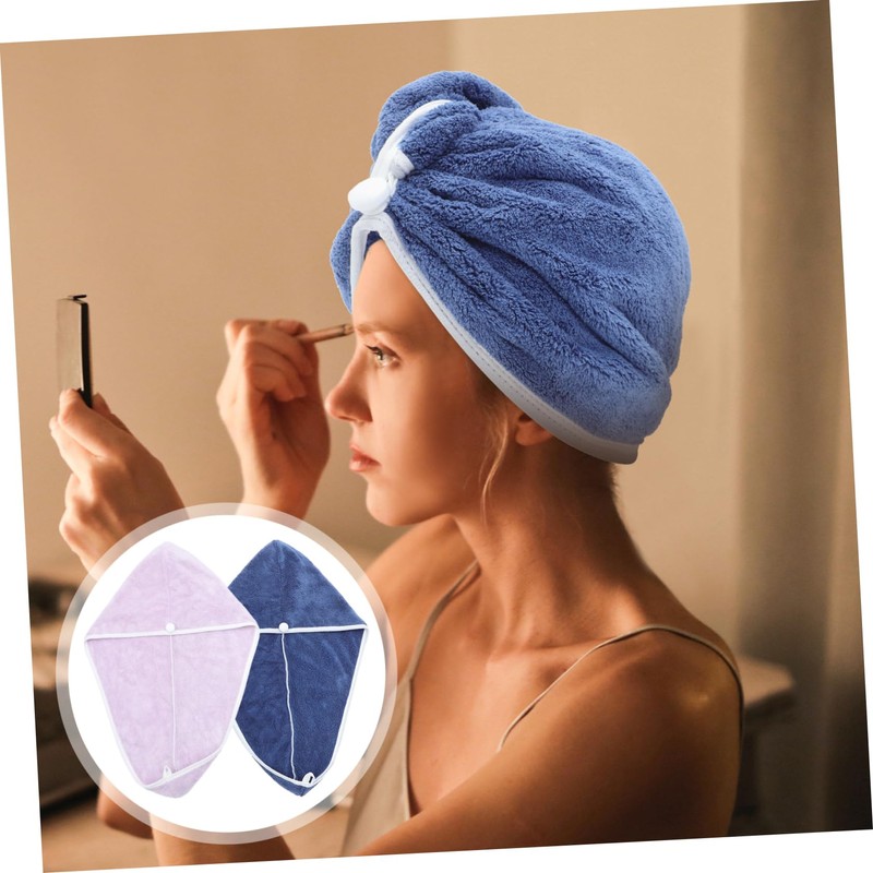 OATIPHO 2pcs Microfiber Hair Drying Towels Quick-Dry Absorbent Towel Wraps