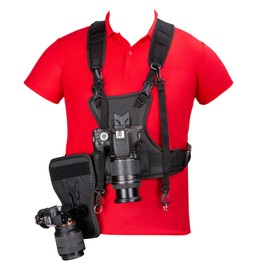 Fomito Multi Camera Carrying Chest Harness System Vest with Side Holster for Canon 6D 600D 5D2 5D3 Nikon D800 D600 D300 D7000 D90 Sony A7S A7R A7S2 Panasonic Olympus DSLR