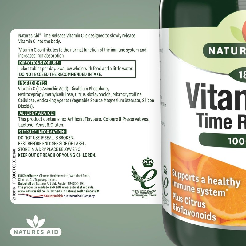 Natures Aid Vitamin C 1000mg Time Release - High Strength