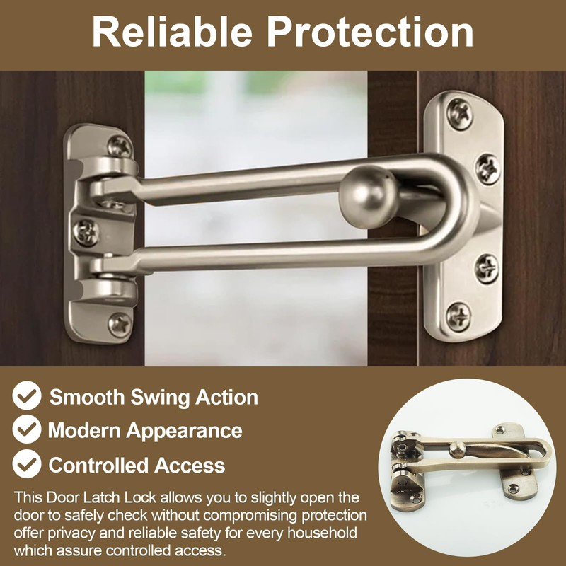 U 10309 Swing Bar Lock for Hinged Swing-in Doors,Door Guard