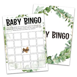 Huastatewolf Baby Shower Game Cards, Baby Bingo Game, Tropical Jungle Theme Party Cards for Gender Neutral Boys or Girls, Set of 30 Cards(Green006)