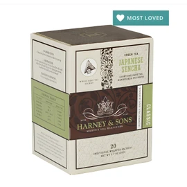 Harney & Sons JAPANESE SENCHA 20 count box wrapped green tea sachets
