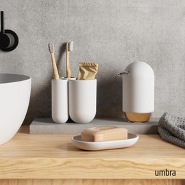 Umbra Touch Soap Dispenser, Refillable Hand Soap Pump, 8 OZ, White