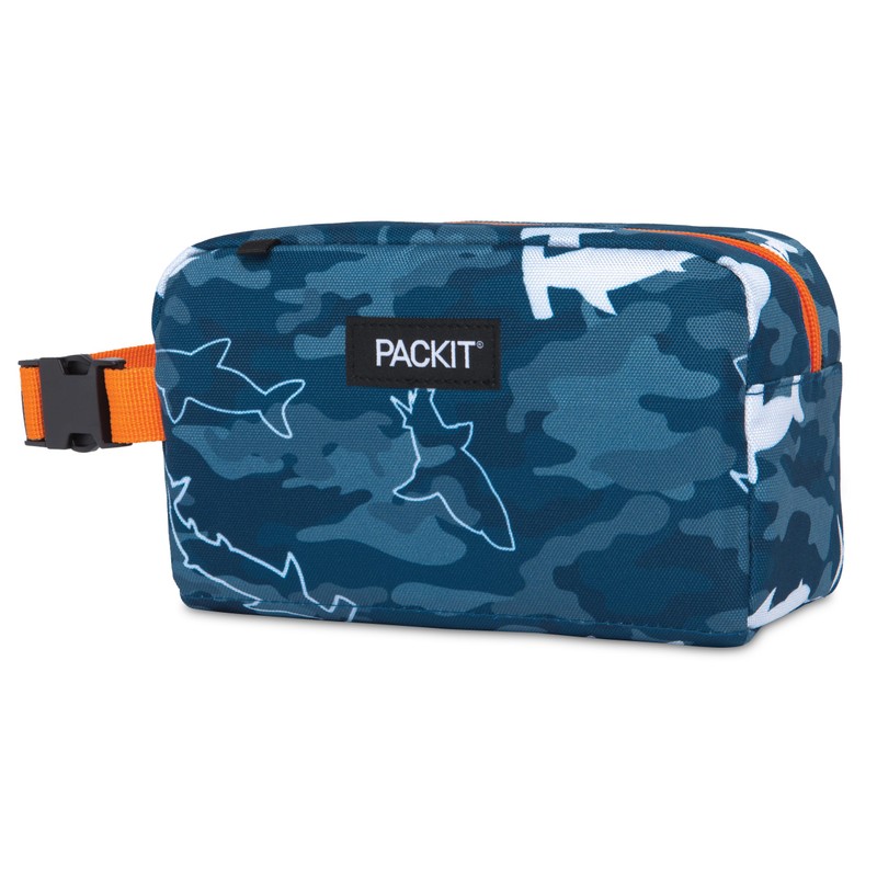PackIt Freezable Snack Box, Camo Shark, Built with ECOFREEZE Technology,