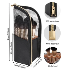 MONSTINA Makeup Brush Organzier Bag,High Capacity Portable Stand-Up Makeup Brush Holder,Professional Artist Makeup Brush Sets Case Waterproof Dust-proof Makeup Brush Cup