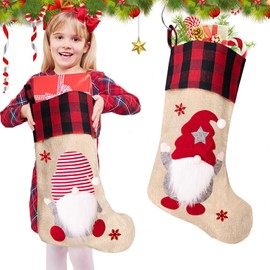 NOCHME Santa Stocking Fireplace for Filling Large Jute Christmas Stocking Stocking Christmas Socks Fireplace Socks for Hanging Christmas Decoration Stocking Christmas Decoration