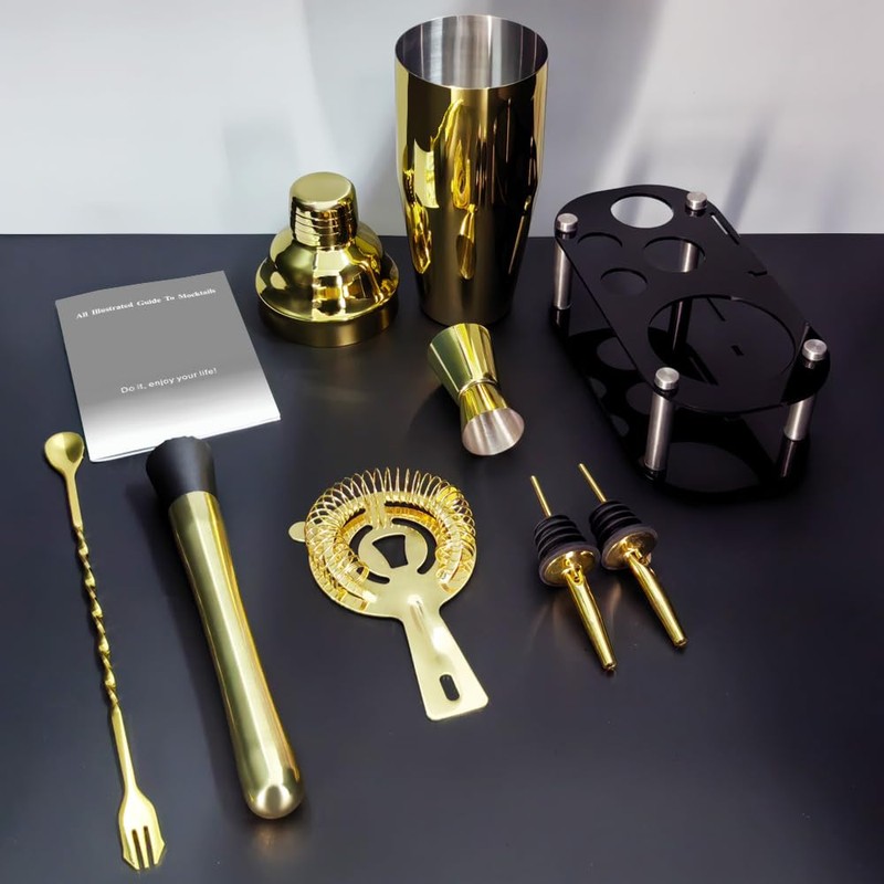 Cocktail Shaker Set, Bartender Kit, Cocktail Shaker with Stand, Drink