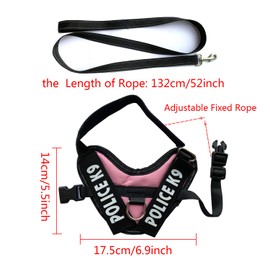 Vehomy Rabbit Harness with Leash for Bunny Rabbits Cats Small Animals (Pink)