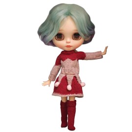 Dolly Para Blythe/AZONE/Licca-chan/Momoko Common Blythe Costume, Doll Clothes, Hand-Knit Sweater Set, Circus Style, Bonbon Decoration, Autumn and Winter Clothes
