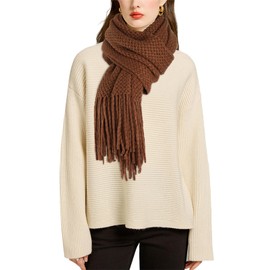 Superora Scarves For Women Soft Shawls And Long Large Winter Warm Knitted Wrap Stoles With Tassel