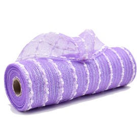 JStnana Light Purple Snowball Deco Mesh Ribbon 10 inch for Wreath Making Supplies, Metallic Foil Burlap Deco Mesh Fabric Crafts Decorative Mesh for Christmas Tree Easter Wreath Swag Decor 30 Feets