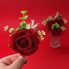 Gvhntk Red Rose Boutonniere for Men Wedding Set of 6