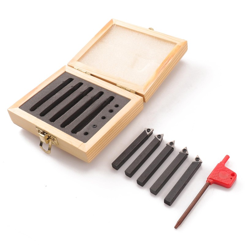 Oudtinx 5PCS Indexable Carbide Turning Tools Set 1/4" AL/AR/BL/BR/E Style