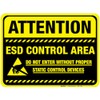 Attention ESD Control Area (Black) - Floor Sign 12" x