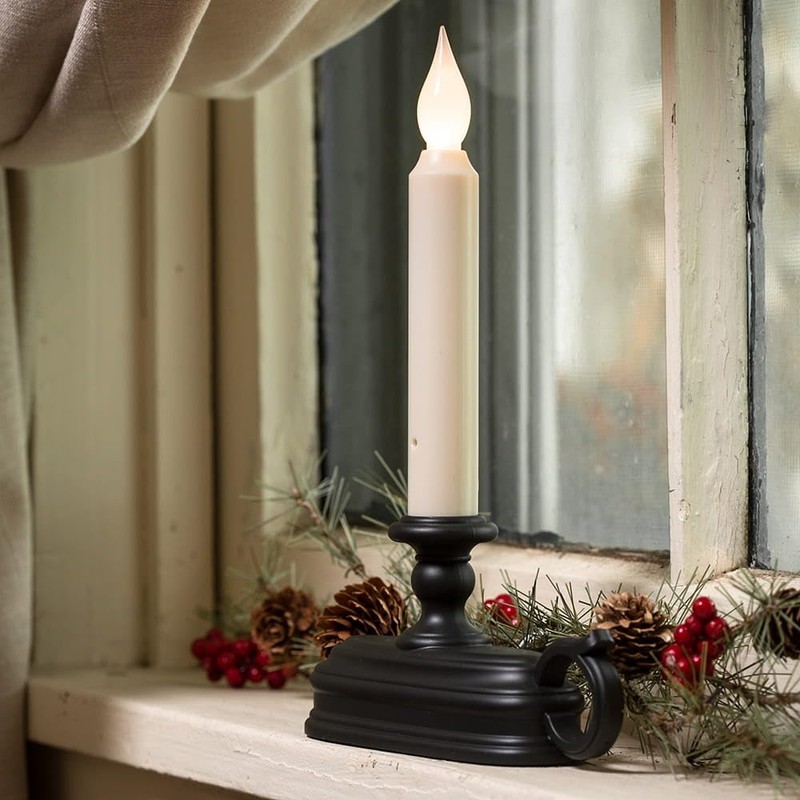 2-in-1 Cordless Window Candle, Dusk Till Dawn Sensor, Amber and