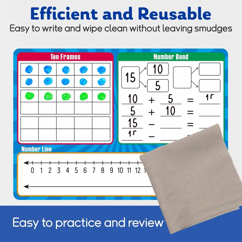 Artreeiger 10 Pack Dry Erase Number Line Board Card, 9"