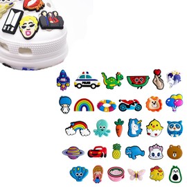 Shoe Charm, 30 Pcs Random Unisex-Adult Shoe Charms, Shoe Buckles PVC Shoe Charms Sandal Decorative Accessories Cartoon PVC Ornament, for Croc Charms