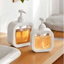 Refillable Soap Dispensers for Kitchen and Bathroom (Set of 2 - Small & Large) White