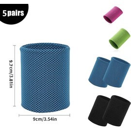 10 Pcs Sweat Bands Sports Wristbands, Apathetic Ice Shreds for Men Women, Elastic Absorbent Wristbands for Gym Basketball Football Tennis Running Sports