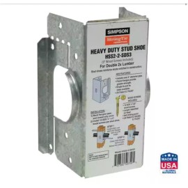 Simpson Strong Tie #HSS2-2-SDS3 Stud Shoe With 24 Screws For Double 2x, (2-pack)