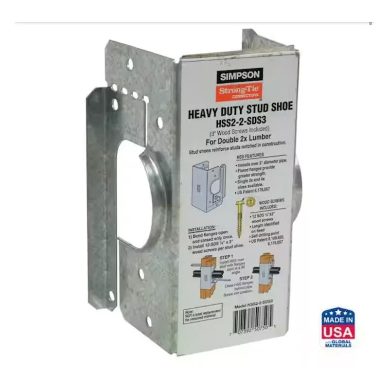 Simpson Strong Tie #HSS2-2-SDS3 Stud Shoe With 24 Screws For