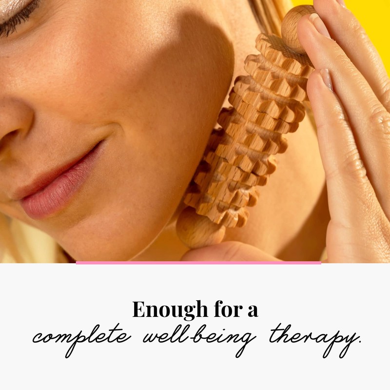 tuuli Body and Face Roller, Multi-Functional Wooden Massage Roller, Helps