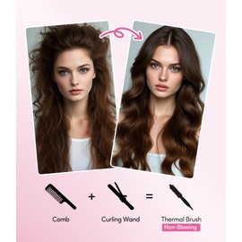 Terviiix 1.77" Ionic Thermal Brush, Heated Round Brush with Dual MCH Tech, 9 Temp Adjustments, 30S Fast Heating, Easily Create 90's Voluminous & Smooth Style, Non-Blowing, Dual Voltage