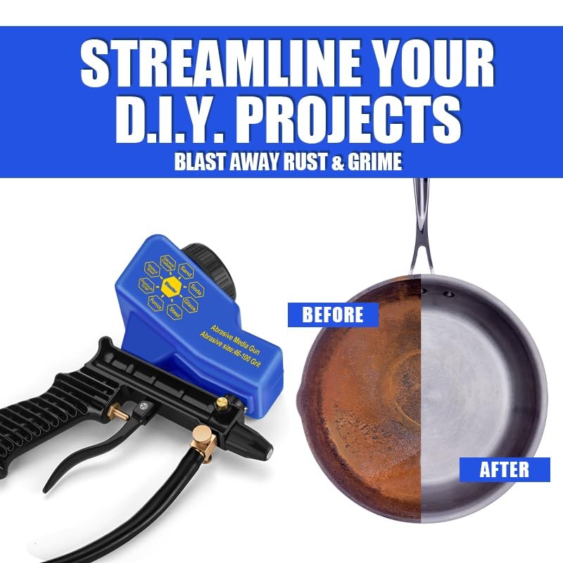 NANPU Light-Duty Air Sandblaster Gun Kit with Siphon & Gravity