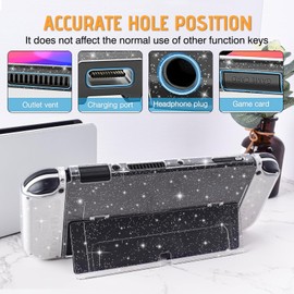 DLseego DLseego Protective Glitter Case Compatible with Switch OLED Console - Updated Version, Bling Soft TPU Cover with Shock-Absorption and Anti-Scratch Design - Crystal